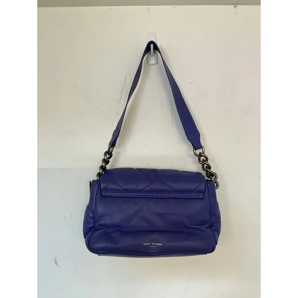 KURT GEIGER LONDON MEDIUM LILAC KENSINGTON SOFT SHOULDER BAG
